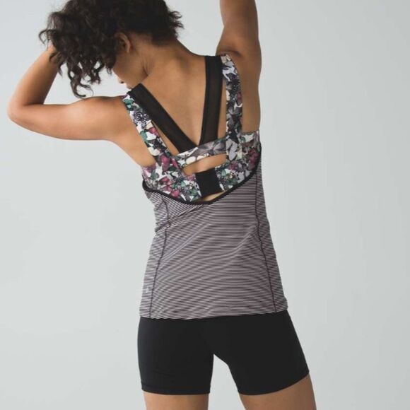Lululemon Super Sport Tank Mini Pop Stripe So Fly Butterfly Size 6 - Picture 5 of 5
